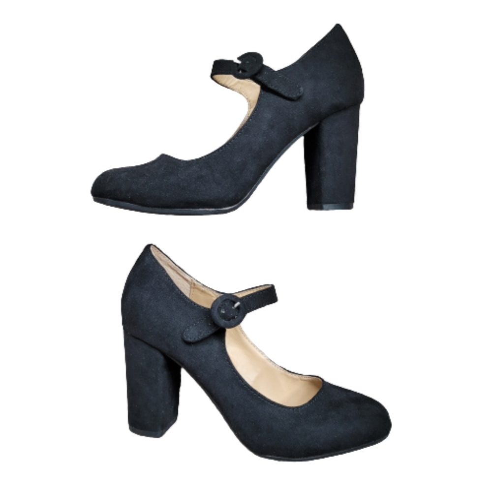 American Rag Cie Aeilena black suede pump maryjane heels 6.5
